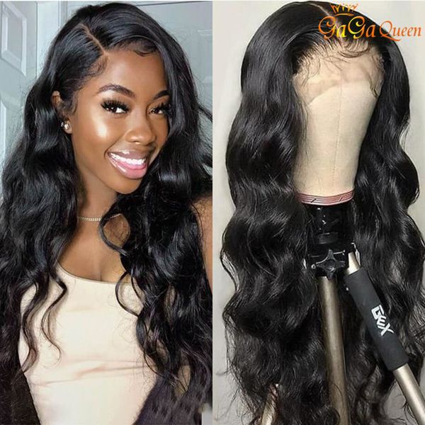 

body wave human hair wigs for black women 5x5 lace closure wig pre-plucked 30 inch brazilian remy hair wig, Black;brown