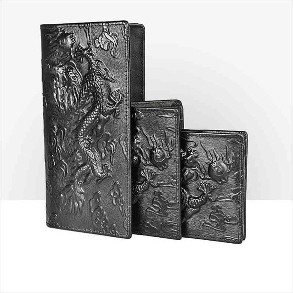 

vintage dragon crocodile men wallet cowhide long bifold coin pocket flower horse panda tiger real leather short purse, Red;black