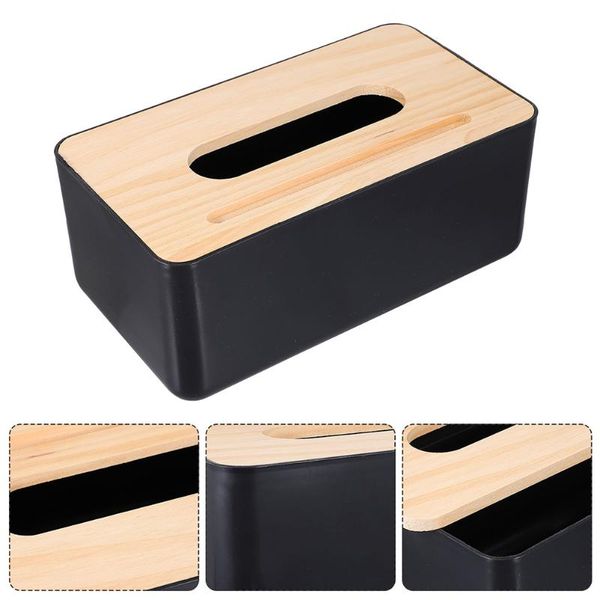 

tissue boxes & napkins 2pcs deskstorage box wood lid napkin household