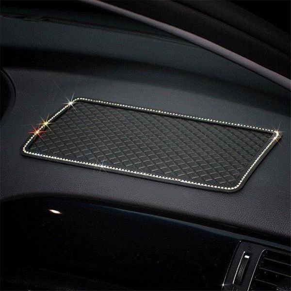 

anti-slip mats [high-quality] 2pcs 30*15cm diamond swan car mat grid non-slip pad auto center console dashboard placement pads