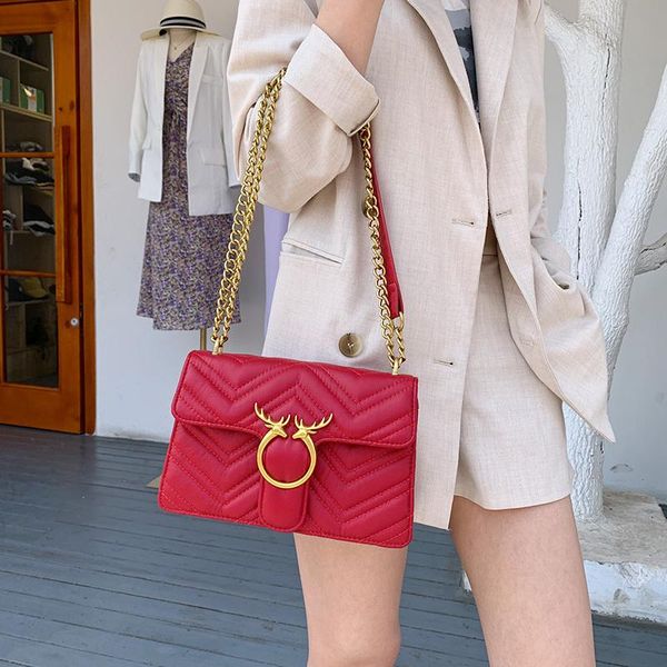 

shoulder bags women's handbag luxurious crossbody fashion 2021 designer lingge chain messenger bag pu leather tote