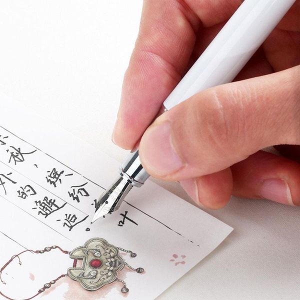 

1pc metal fountain pen ef tip small fresh school student calligraphy stationery fountain ink pen y0c6