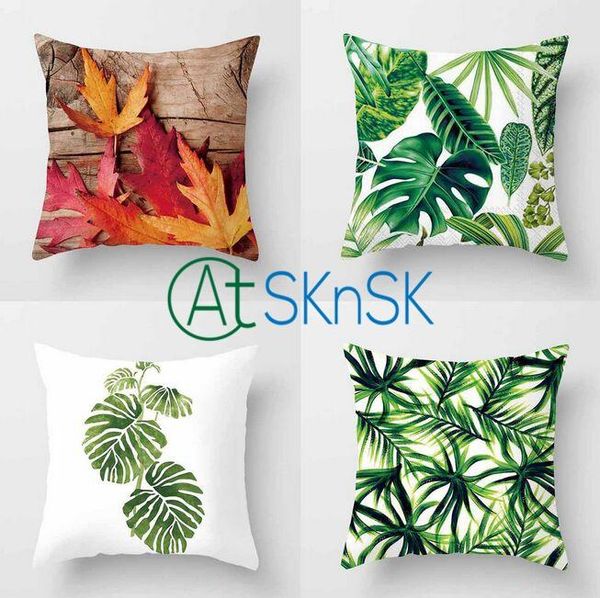 

pillow case 2 pcs/lot 45x45cm latest covers textile fashion tropical plants printed cushion square pillowcase home decorative