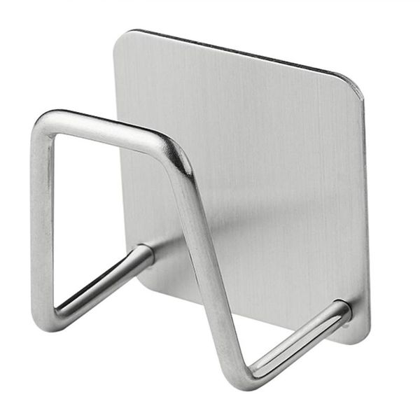 

hooks & rails stainless steel sponge drain rack self-adhesive dishcloth organizer hook