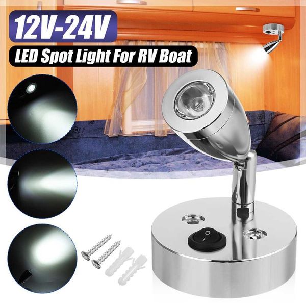 

parts 12v 24v aluminum reading light led spot wall for camper van caravan boat rv
