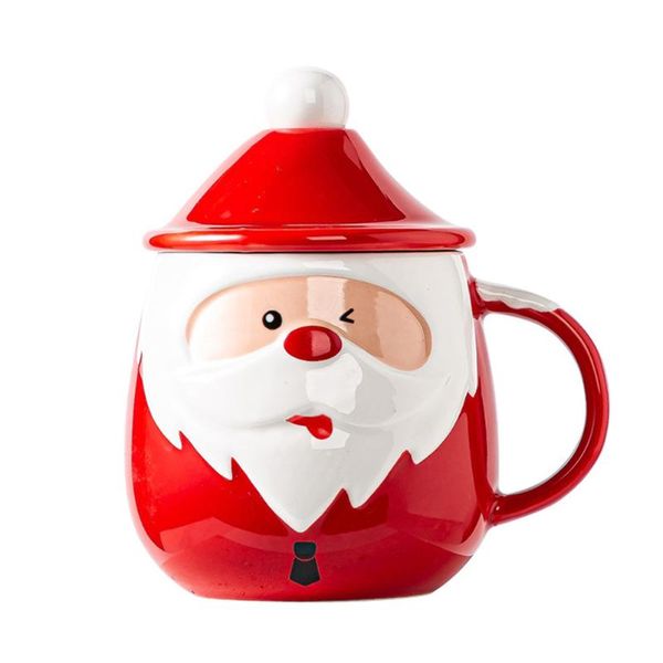 

mugs 1pc christmas elements design ceramic cup storage holder for home cafe (red)