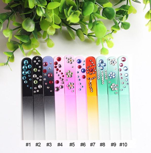 

nail files crystal glass double-sided file diamond gemstone art pedicure tool