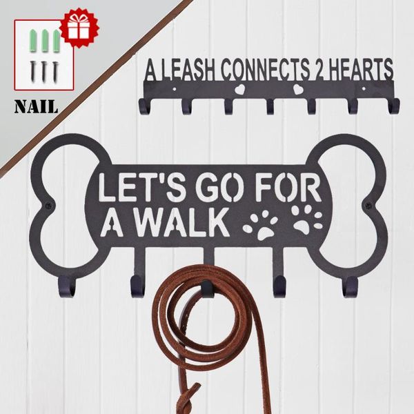 

dog apparel metal pet leash hanger hook wall rack holder with nail hang on leather nylon key accessories