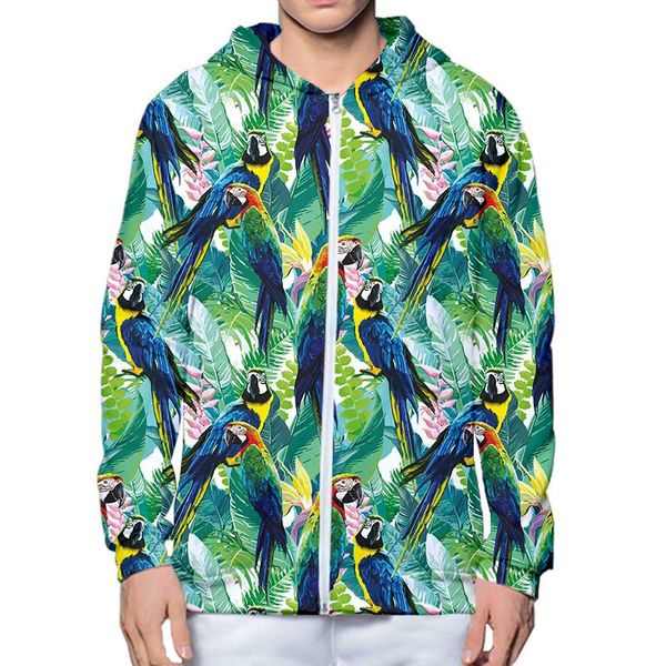 

men's hoodies & sweatshirts lcfa hoodie animal leaf parrot 3d printing hooded pullover harajuku zip sweatshirt oversize jacket custom w, Black