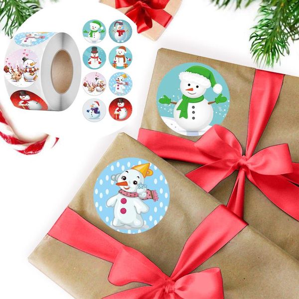 

gift wrap 500pcs/roll christmas cartoon sticker kids year packing sealing party adhesive lable 2021