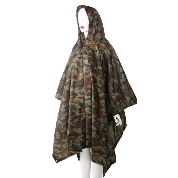 

3in1 outdoor camping backpack rain cover poncho coat camouflage tent awning mat