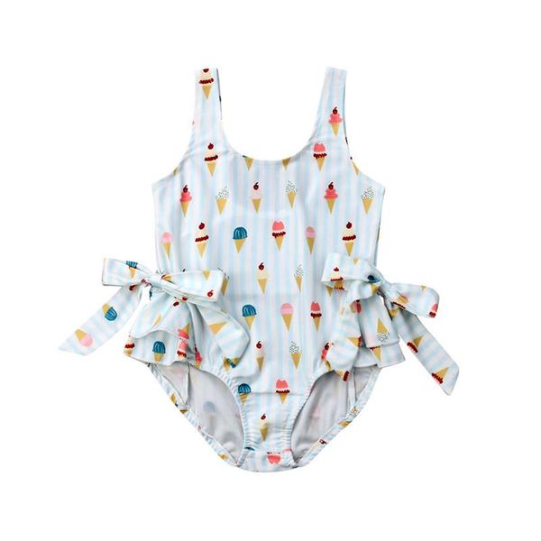 

one-piece suits kids baby girls swimsuit toddler girl sleeveless bikini bowknot swimwear beach bathing suit 1-5year's children 2021