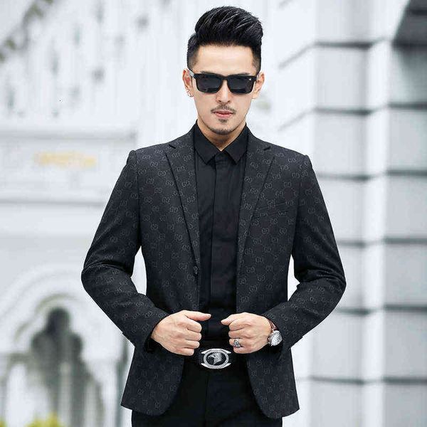 

luxury men's suits blazers casual middle-aged and young men's british coat korean small suit, White;black