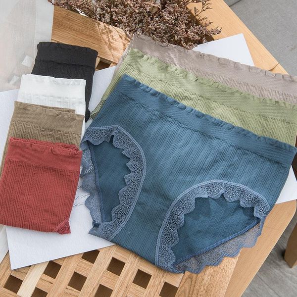 

women's panties lace women briefs solid seamless breathable ladies underpants elastic comfortable female, Black;pink