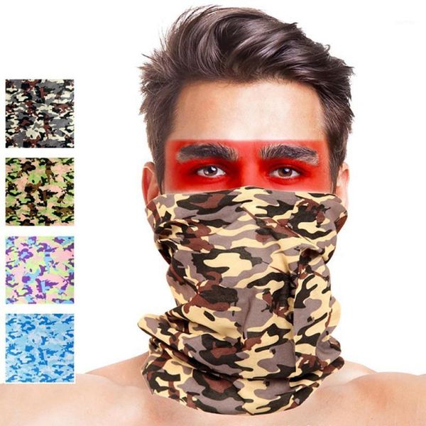 

cycling caps & masks 5pcs bandana neck gaiters riding camping scarf outdoor sports camouflage anti uv dust proof face cover gaiter scarf1, Black