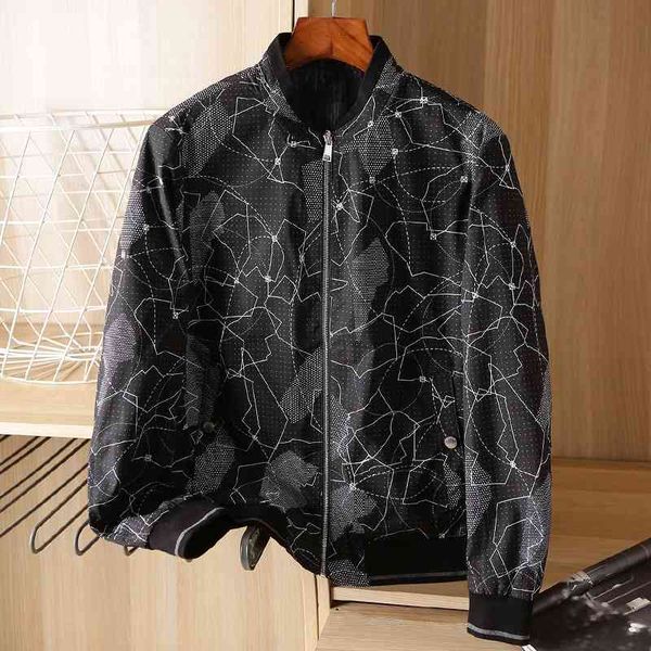 

jacket spring and autumn new casual singlet black pattern baseball collar youth jacket men's 3r491