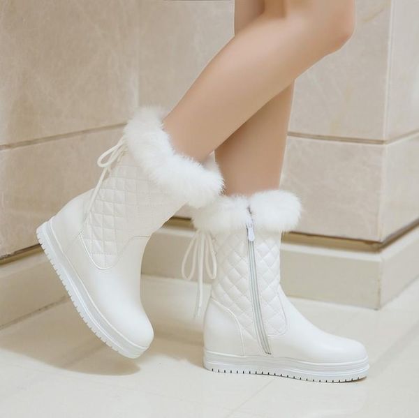 

boots big size 34-43 fashion women snow ladies height increasing shoes woman leisure party winter warm fur, Black