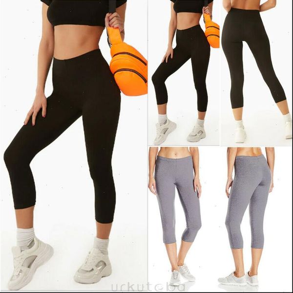 

goocheer women leggings fitness sports 3 4 length trousers athletic pants workout stretch capris pants trousers mujer leggin, Black