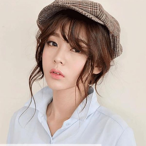 

outdoor hats enamel painter hat women sports running cap autumn and winter men handsome octagonal retro british leisure, Black;white