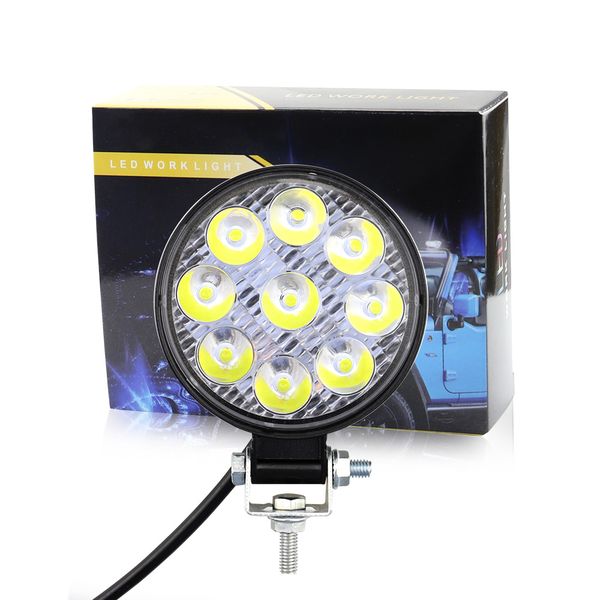 9 LED ışık çubuğu 4 inç 27W Pods kare spot combo offroad kamyon pikap için iş ışıkları Jeep SUV ATV UTV