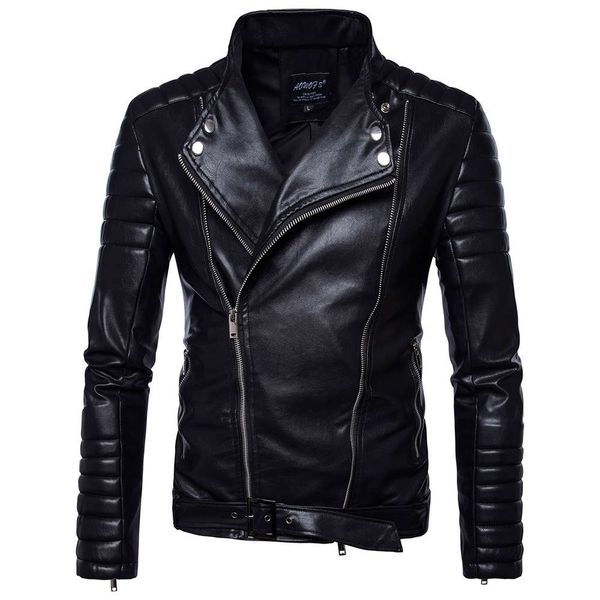 

european men's kari motorcycle leather et m-xl b, Black