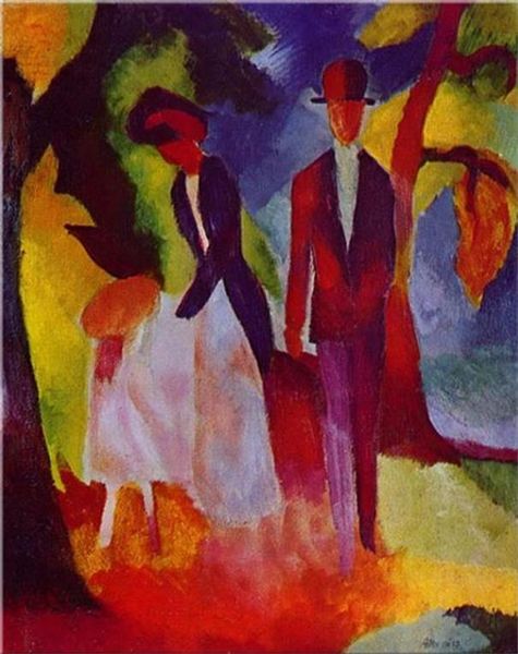 

august macke - leute am blauen see home decor handcrafts /hd print oil painting on canvas wall art canvas pictures , f2102023