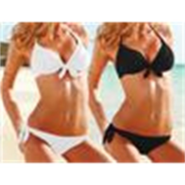 

1 set women bikini set ruffle push-up padded bra swimsuit bathing suit swimwear ing