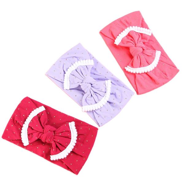 POM Pom Ball Baby Turbante Head Bands Elastic Girls Hairbands Dot Dot Dot Cabelo Arcos Para Meninas Bebê Acessórios De Cabelo Crianças