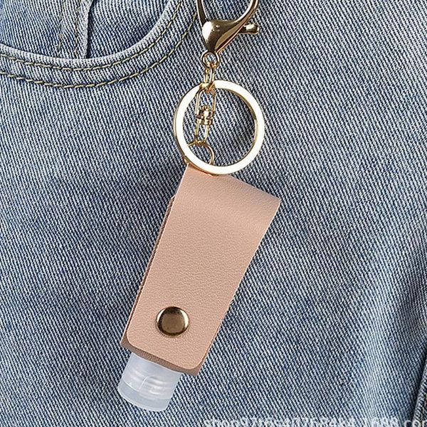 

storage bottles & jars portable empty travel bottle 30ml pu leather pouch holder keychain small squeeze refillable containers