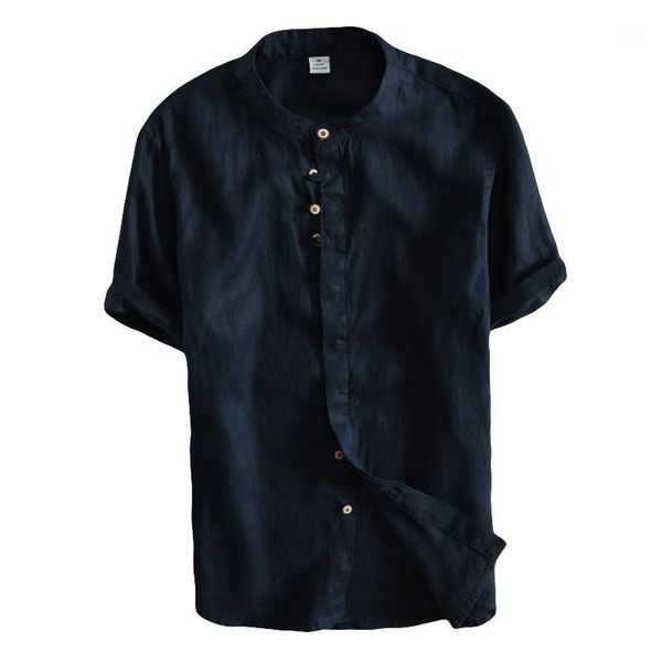 

brand simple fashion men shirt casual linen shirt men solid flax breathable summer mens clothing camisa masculina1, White;black