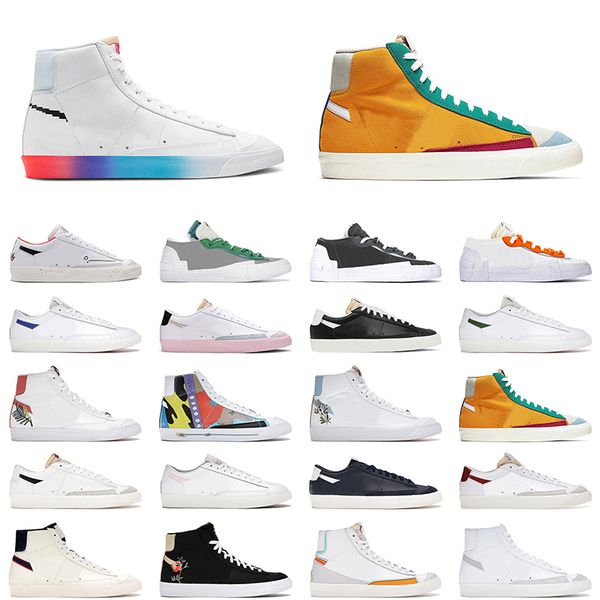 

blazer mid 77 men women casual shoes multi suede have a good game thermal white vintage cool grey outdoor mens trainer sneakers, Black