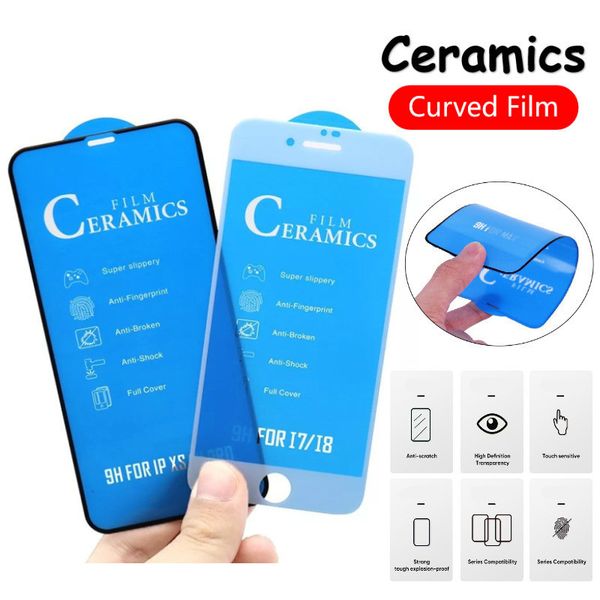 

3d full cover ceramics screen protector explosion-proof soft film for iphone 12 11 pro max xs max xr x 8 7 6 plus 6s se2 film