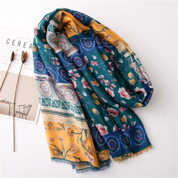 

scarves 10pcs/lot fashion summer women cotton scarf flower beach hijab shawls and wraps female foulard echarpe designer bandana, Blue;gray