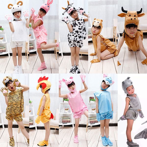 

cartoon clothing children's animal performance costume kindergarten short sleeve dance, Blue