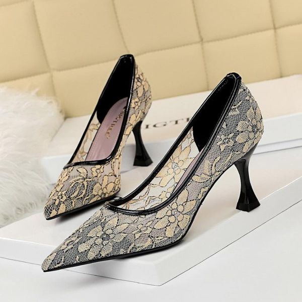 

dress shoes women pumps fashion wedding high heels lace party pointed toe stiletto, Black
