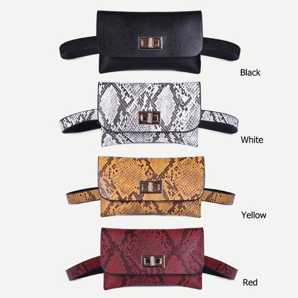 

fashion snake print small women waist fanny packs pu leather chest bags