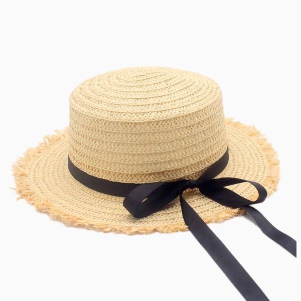 

wide brim hats flat high sun hat summer spring women's travel caps bandages beach child traw breathable fashion flower, Blue;gray