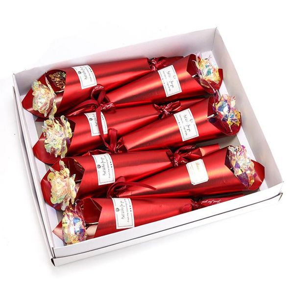 

8pcs gold foil imitation 24k color gold rose flower valentine's day gift for girlfriend