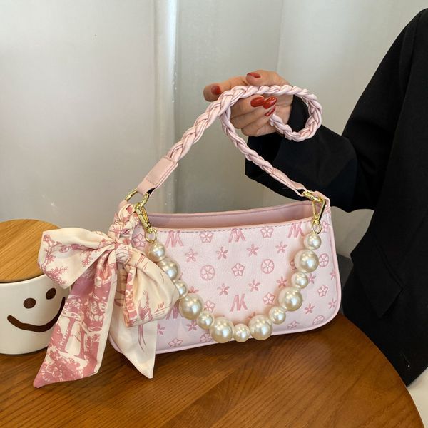 

design bag minority design female summer 2021 korean fashion one shoulder armpit pearl chain messenger
