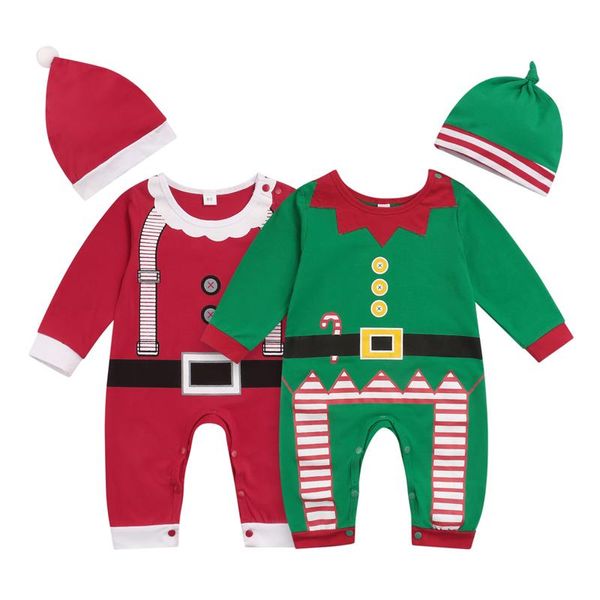 

jumpsuits born infant baby girl boy christmas outfit santa claus long sleeves snaps jumpsuit romper hat set xmas costumes 0-12 months, Blue