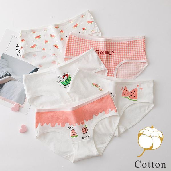 

women's panties wontive women cotton cute pink womens underwear girls period panty briefs fruit printed watermelon boyshorts female, Black;pink