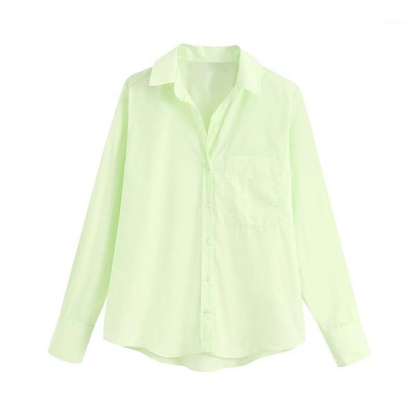 

fashion women bb - 2447, 2021 summer europe and the united states women's long sleeve poplin shirt loose woman shirts blouses &, White