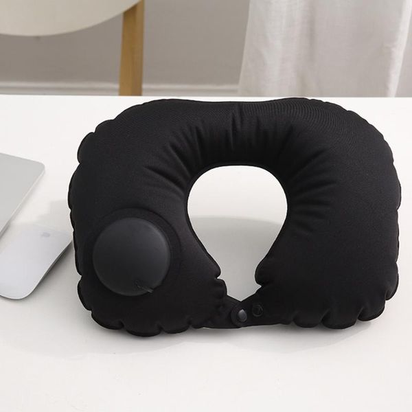 

pillow press type u-shaped practical circular design outdoor inflatable lightweight massage skin-friendly neck support portable