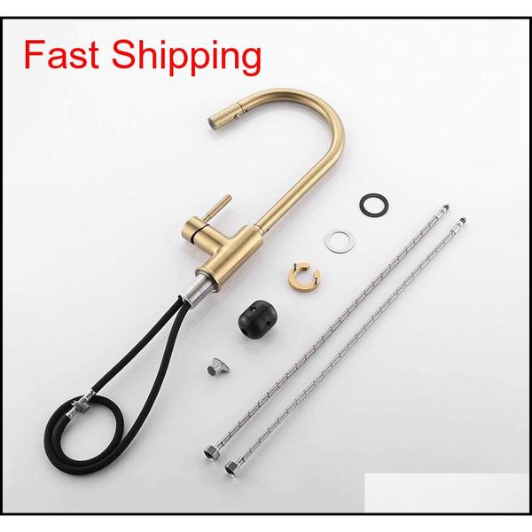 

brushed gold kitchen faucet brass sink cold and mixer tap knurling pull out taps double wat qylftd bdenet