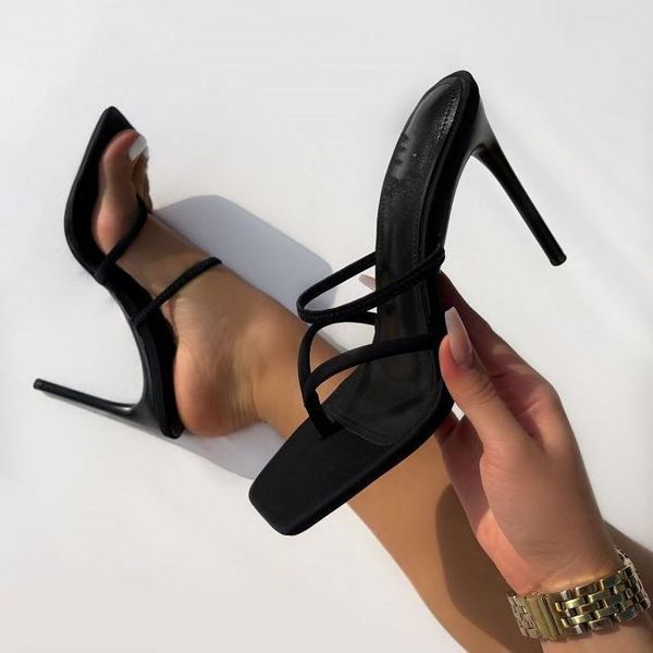 

sandals 2021 women ladies high heels shoes woman slippers open toes fashion party female lady for, Black