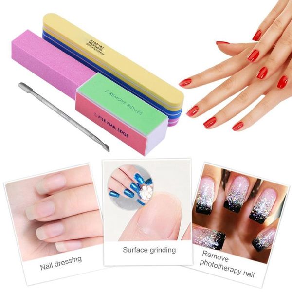 

nail art kits 6pcs/set file buffing polishing dead skin pusher manicure tools accessories