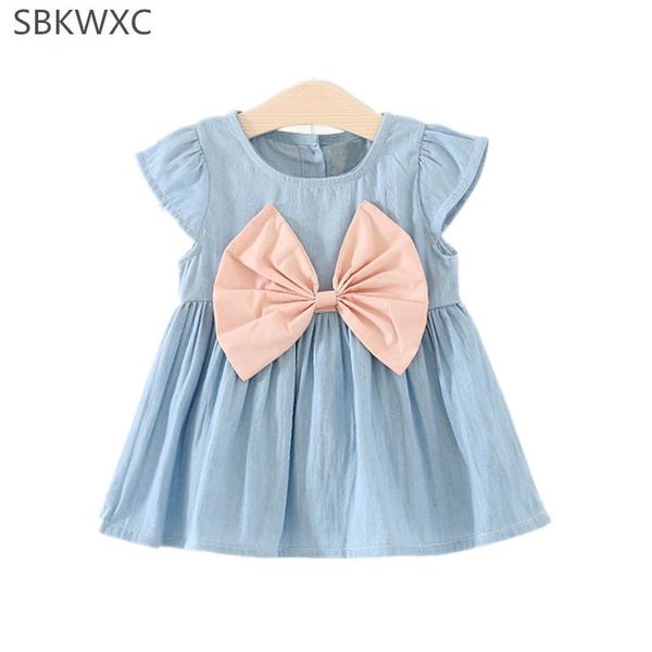 

girl's dresses 2021 baby girls clothing casual infant born big bowknot 0-2t, Red;yellow