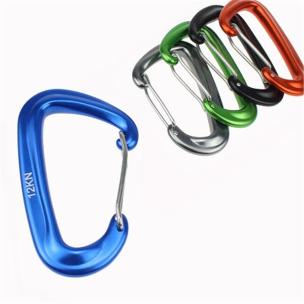 

cords, slings and webbing 1 pcs d shape carabiner professional outdoor climbing mountaineering buckle hook safety lock camping equipment