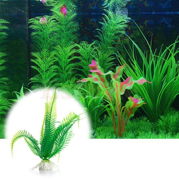 

decorations artificial green plant grass for fish tank aquarium plastic decor