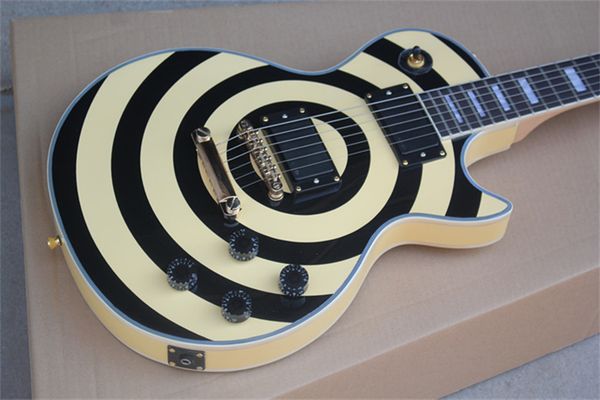 

custom shop zakk wylde bullseye electric guitar yellow mahogany body rosewood fingerboard emg passive pickups high quality